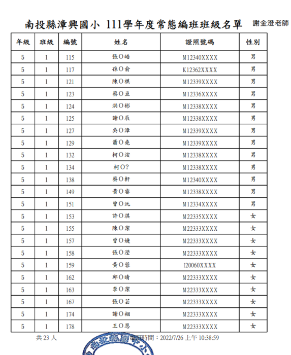 五年甲班